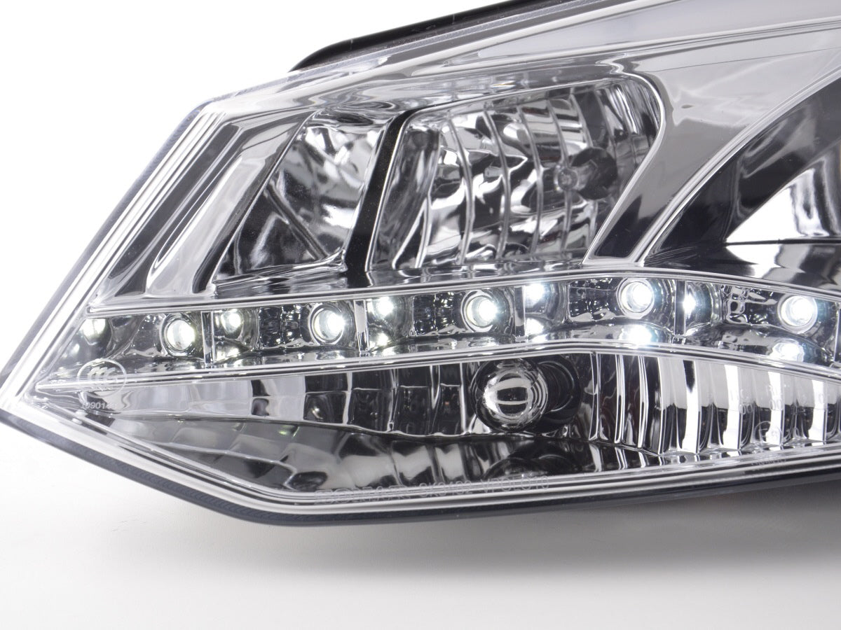 Scheinwerfer Set Daylight LED TFL-Optik VW Polo Typ 6R 2010- chrom für Rechtslenker Scheinwerfer Set Daylight LED TFL-Optik VW Polo Typ 6R 2010- chrom für Rechtslenker